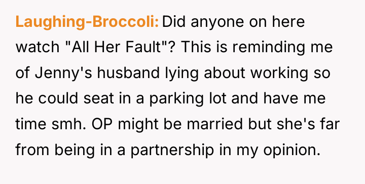 Laughing-Broccoli Did anyone on here watch "All Her Fault"? This...