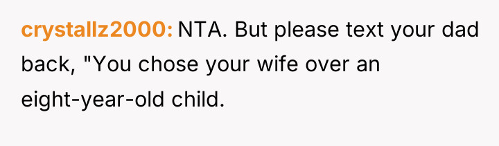 crystallz2000 NTA. But please text your dad back, "You chose...