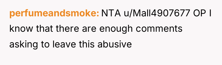 perfumeandsmoke NTA u/Mall4907677 OP I know that there are enough...
