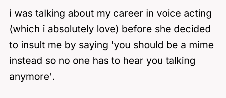 i was talking about my career in voice acting (which...