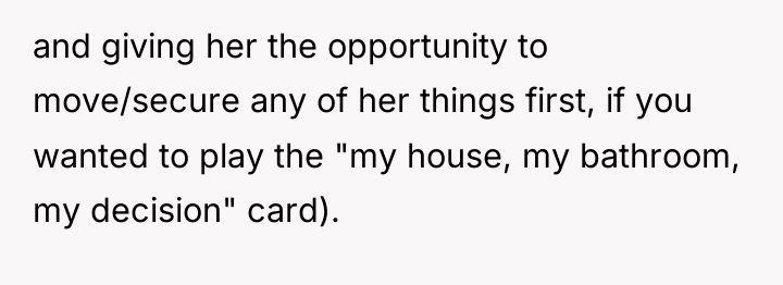 and giving her the opportunity to move/secure any of her...