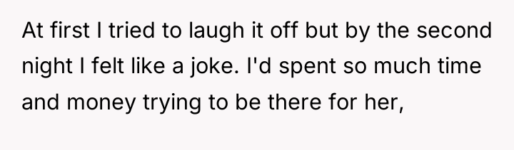 At first I tried to laugh it off but by...