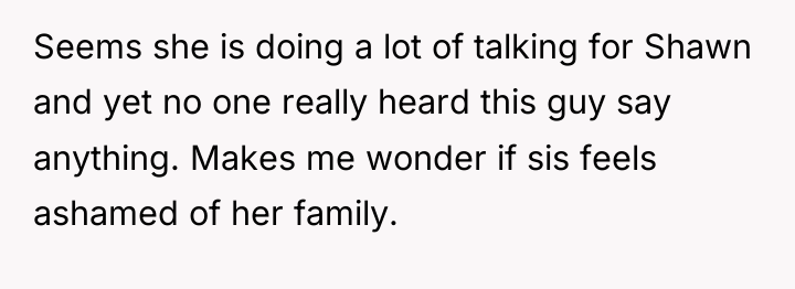 Seems she is doing a lot of talking for Shawn...