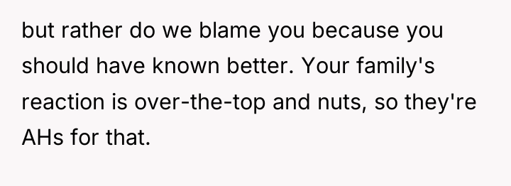 but rather do we blame you because you should have...