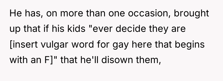 He has, on more than one occasion, brought up that...