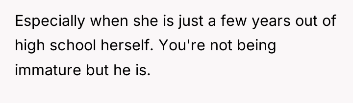Especially when she is just a few years out of...