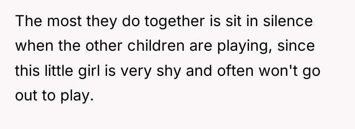 The most they do together is sit in silence when...
