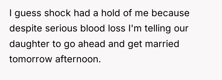 I guess shock had a hold of me because despite...