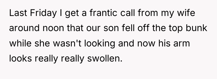 Last Friday I get a frantic call from my wife...