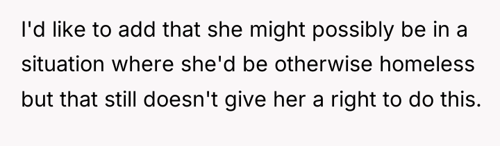 I'd like to add that she might possibly be in...