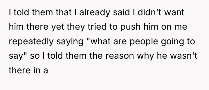 I told them that I already said I didn't want...