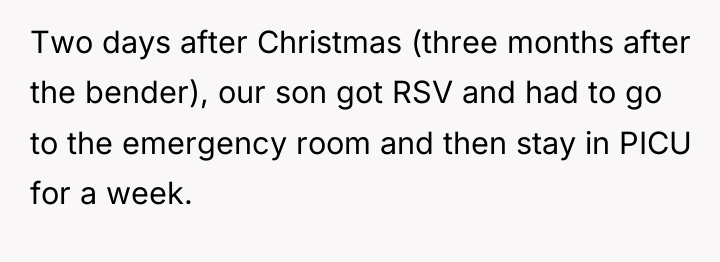 Two days after Christmas (three months after the bender), our...