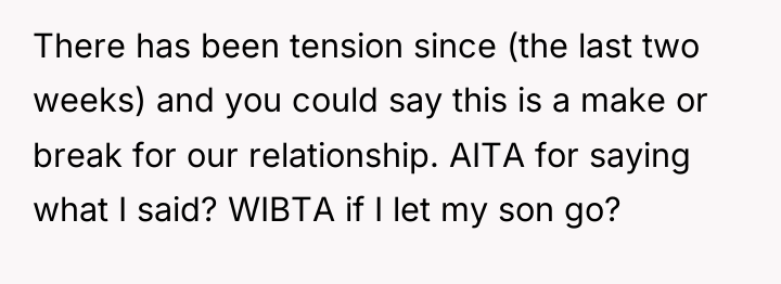 There has been tension since (the last two weeks) and...