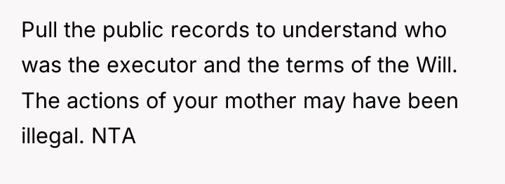 Pull the public records to understand who was the executor...