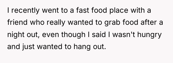 I recently went to a fast food place with a...