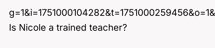 g=1&i=1751000104282&t=1751000259456&o=1&q=1&h=188&w=732&sh=1080&sw=1920) Is Nicole a trained teacher?