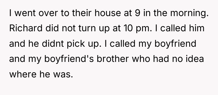 I went over to their house at 9 in the...