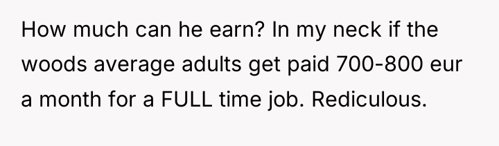 How much can he earn? In my neck if the...