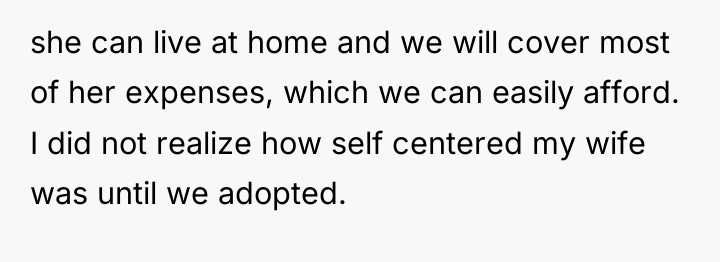she can live at home and we will cover most...