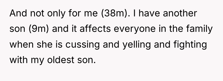 And not only for me (38m). I have another son...