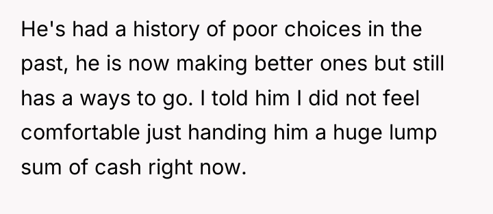 He's had a history of poor choices in the past,...