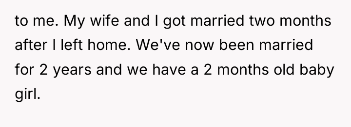 to me. My wife and I got married two months...