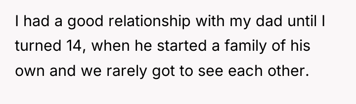 I had a good relationship with my dad until I...