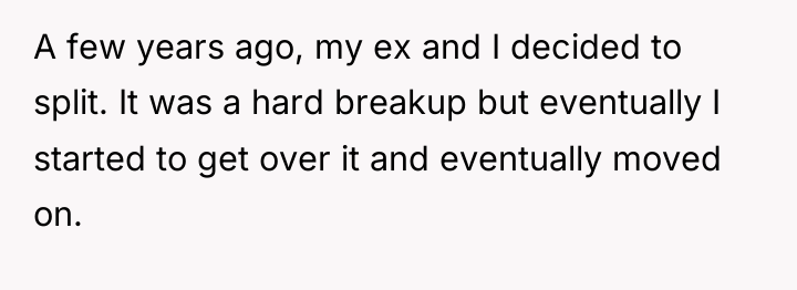 A few years ago, my ex and I decided to...