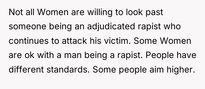 Not all Women are willing to look past someone being...