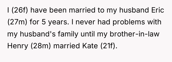 I (26f) have been married to my husband Eric (27m)...