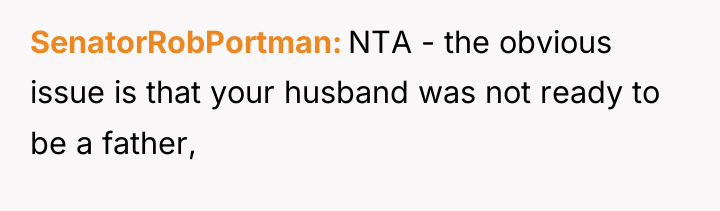 SenatorRobPortman NTA - the obvious issue is that your husband...