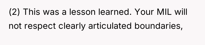 (2) This was a lesson learned. Your MIL will not...