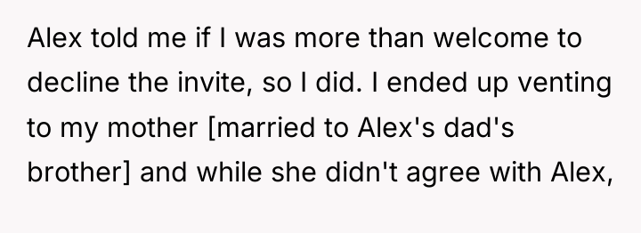 Alex told me if I was more than welcome to...