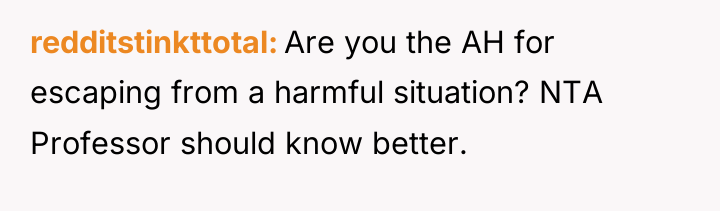 redditstinkttotal Are you the AH for escaping from a harmful...