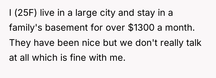 I (25F) live in a large city and stay in...