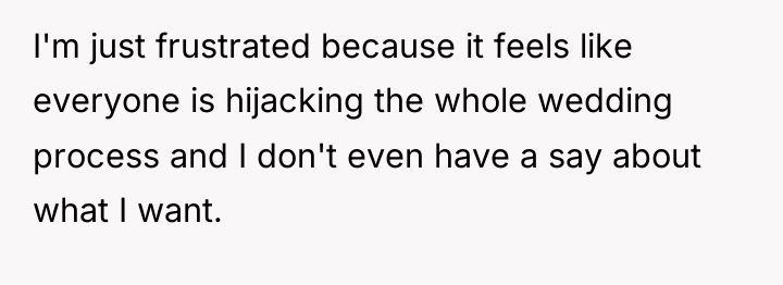 I'm just frustrated because it feels like everyone is hijacking...
