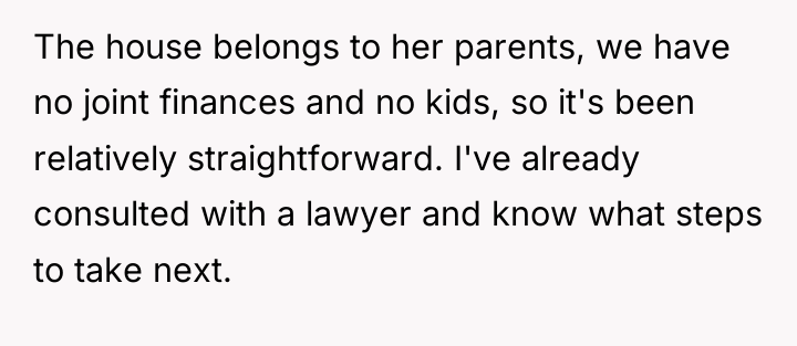 The house belongs to her parents, we have no joint...