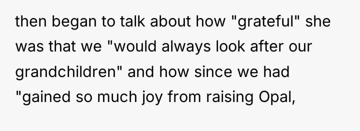 then began to talk about how "grateful" she was that...