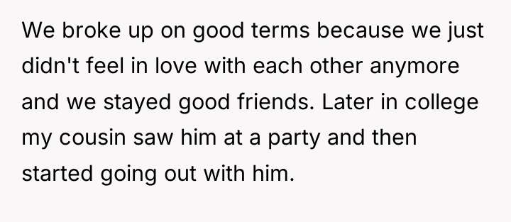 We broke up on good terms because we just didn't...