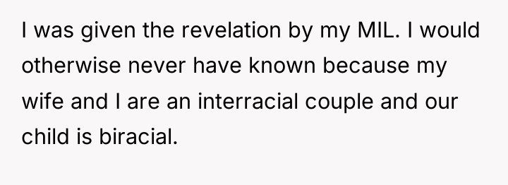 I was given the revelation by my MIL. I would...