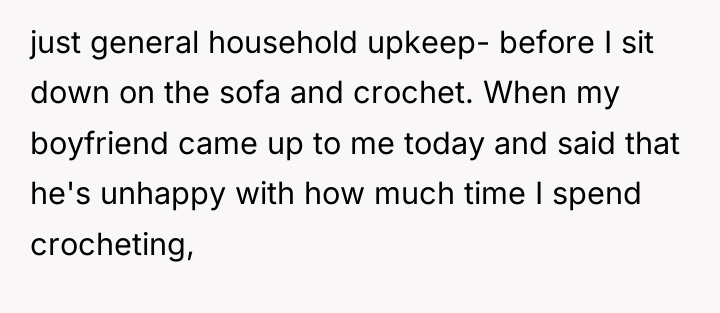 just general household upkeep- before I sit down on the...
