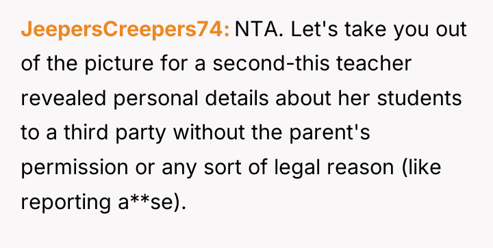 JeepersCreepers74 NTA. Let's take you out of the picture for...