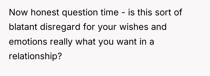Now honest question time - is this sort of blatant...