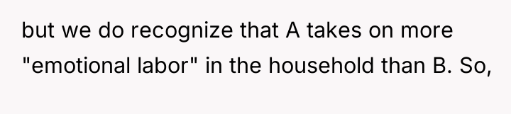 but we do recognize that A takes on more "emotional...