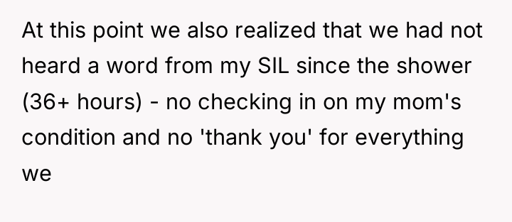 At this point we also realized that we had not...