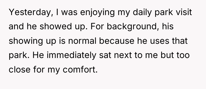 Yesterday, I was enjoying my daily park visit and he...