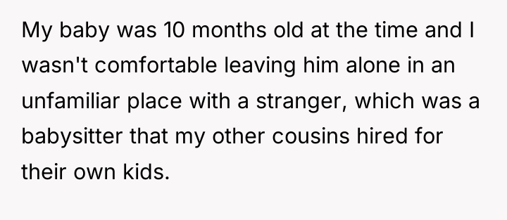 My baby was 10 months old at the time and...