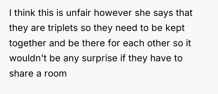 I think this is unfair however she says that they...