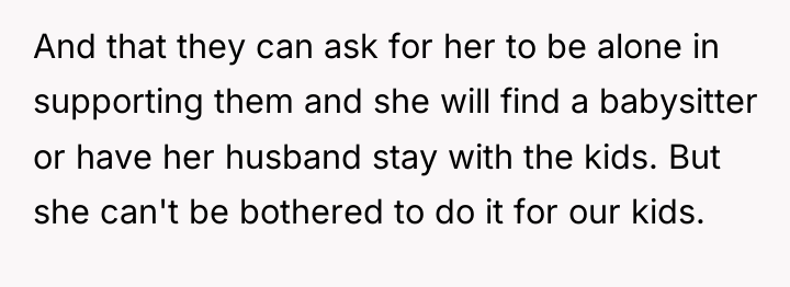 And that they can ask for her to be alone...