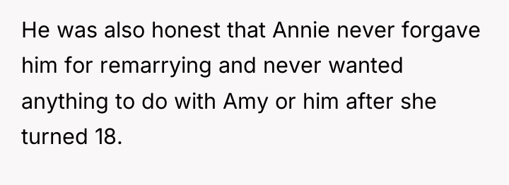He was also honest that Annie never forgave him for...